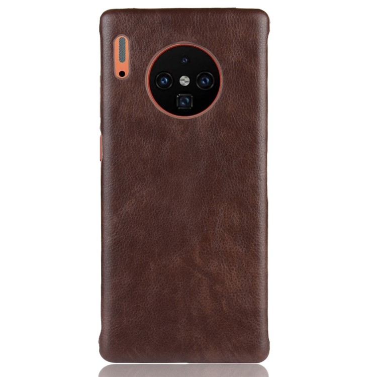 Litschi Haut PU-Leder Überzogen PC Gehäuse Für Huawei Maat 30 Pro - Kaffee-2