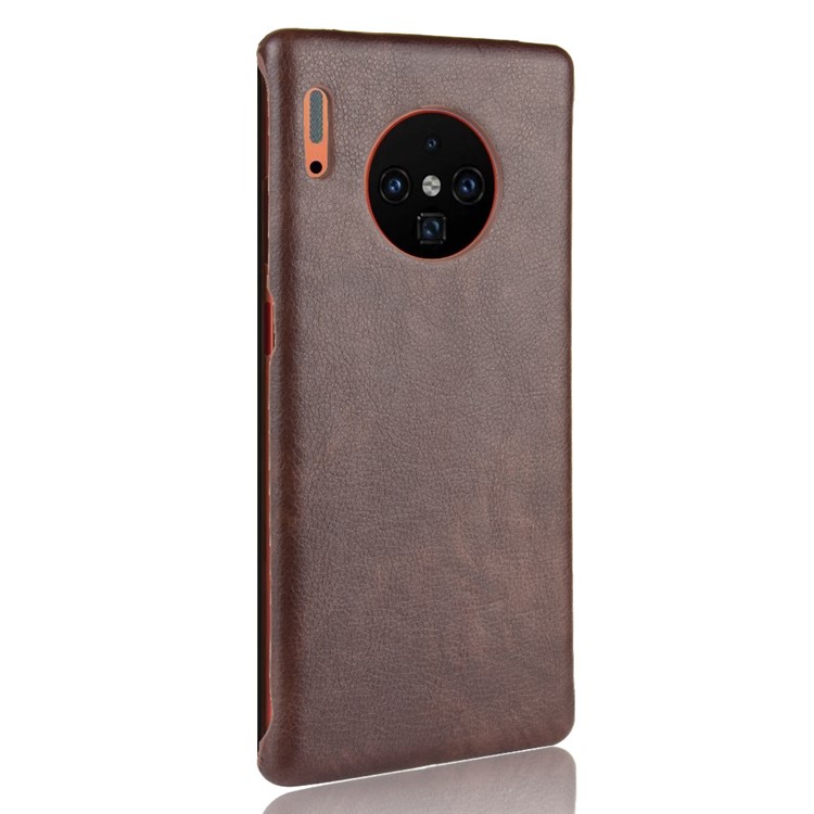 Litschi Haut PU-Leder Überzogen PC Gehäuse Für Huawei Maat 30 Pro - Kaffee-3
