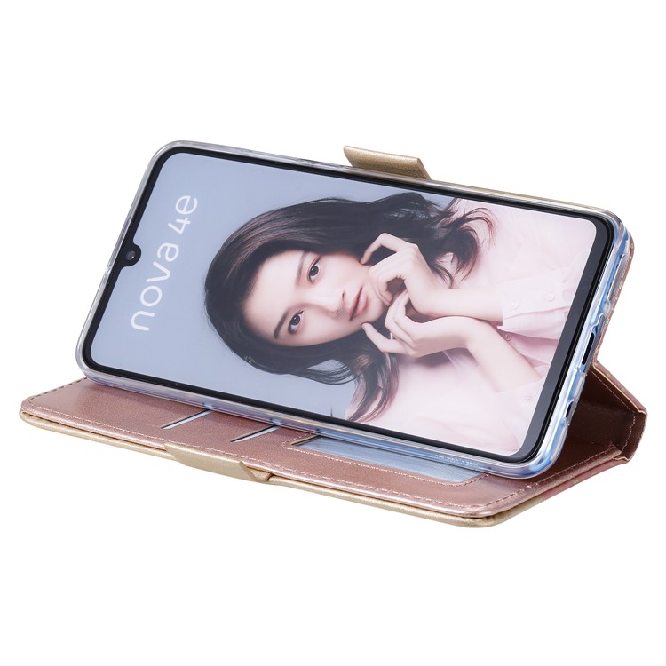Lace Flower Pattern Zipper Pocket Leather Wallet Case with Bowknot Lanyard for Huawei P30 Lite/Nova 4e - Pink-5