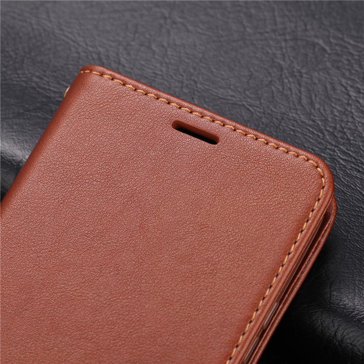 AZNS Leather Wallet Stand Case for Huawei Mate 30 Lite / nova 5i Pro - Coffee-4