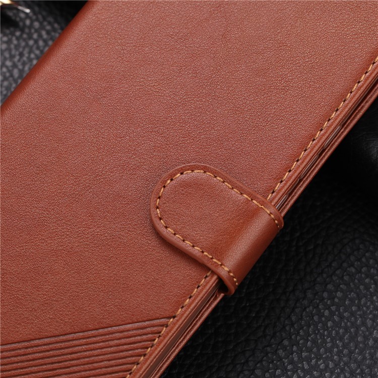 AZNS Leather Wallet Stand Case for Huawei Mate 30 Lite / nova 5i Pro - Coffee-5