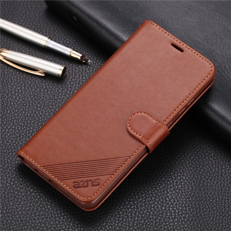 AZNS Wallet Leather Stand Case for Huawei Mate 30 - Coffee-1