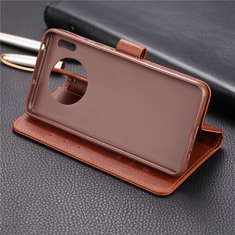 AZNS Wallet Leather Stand Case for Huawei Mate 30 - Coffee-11