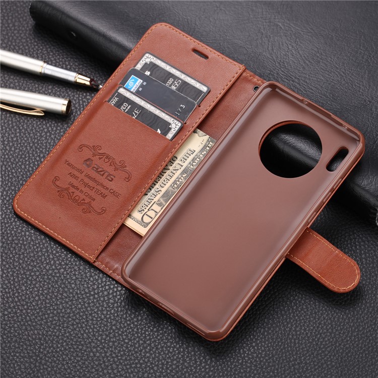 AZNS Wallet Leather Stand Case for Huawei Mate 30 - Coffee-13