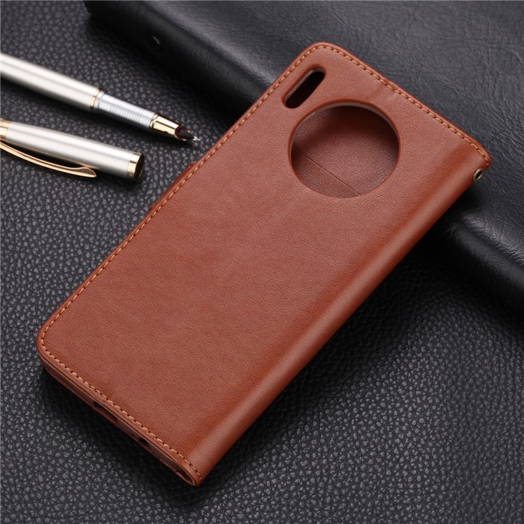 AZNS Wallet Leather Stand Case for Huawei Mate 30 - Coffee-2