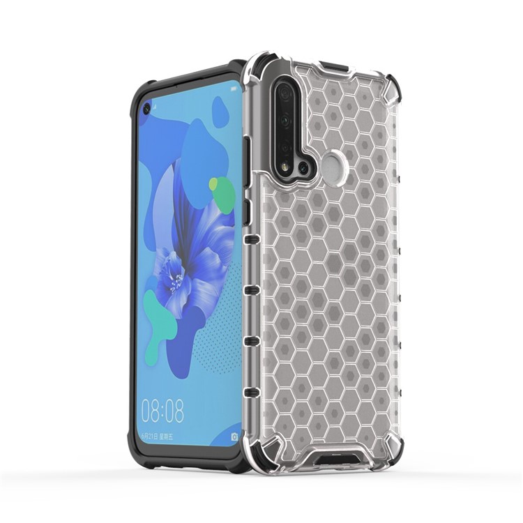 Honeycomb Pattern Shock-proof TPU + PC Hybrid Cover for Huawei nova 5i/P20 lite (2019) - White-4