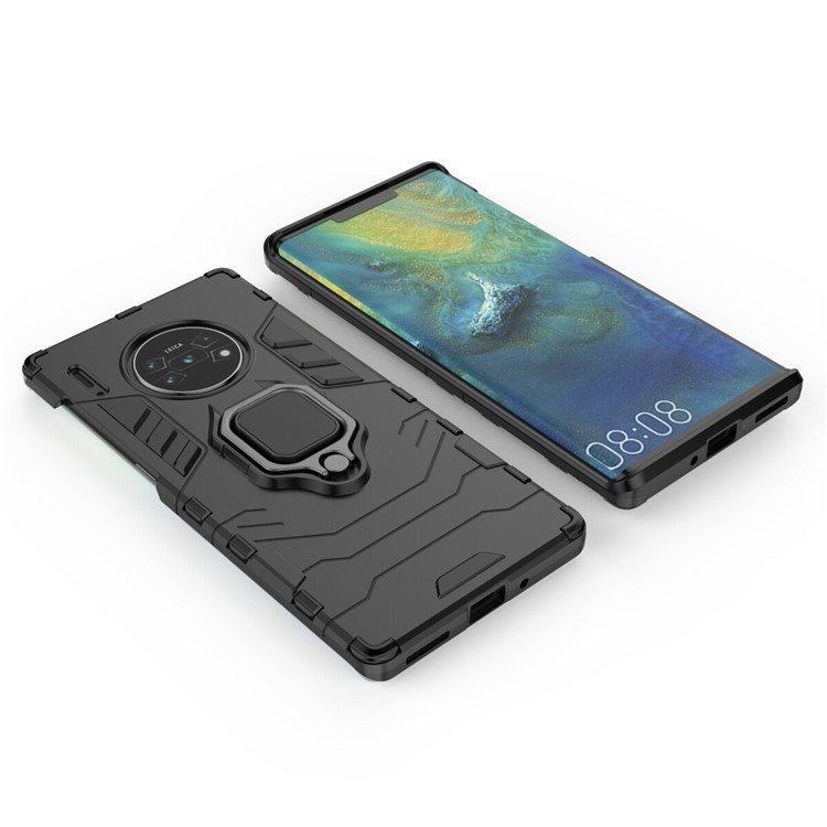 Cool Guard Ring Holder Kickstand PC TPU Hybrid Case for Huawei Mate 30 Pro - Black-3