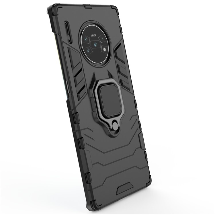 Cool Guard Ring Holder Kickstand PC TPU Hybrid Case for Huawei Mate 30 Pro - Black-7