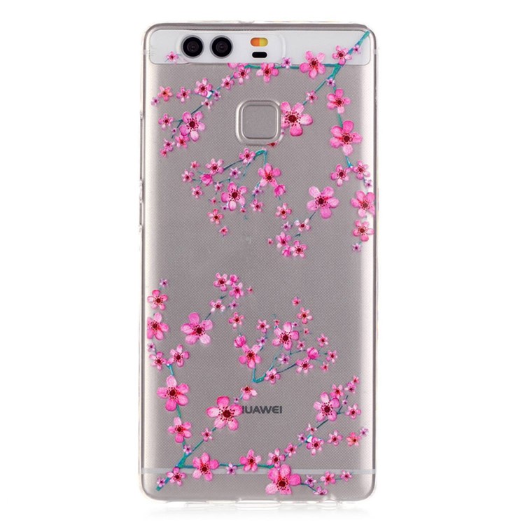 Embossment TPU Gel Cover for Huawei P9 - Plum Blossom-1