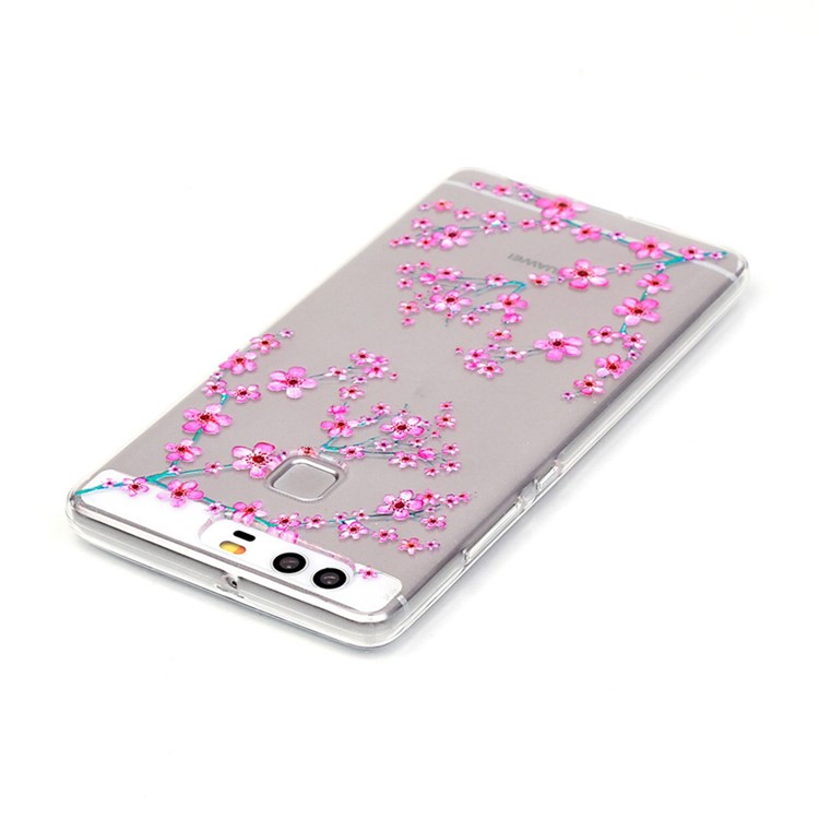 Embossment TPU Gel Cover for Huawei P9 - Plum Blossom-4