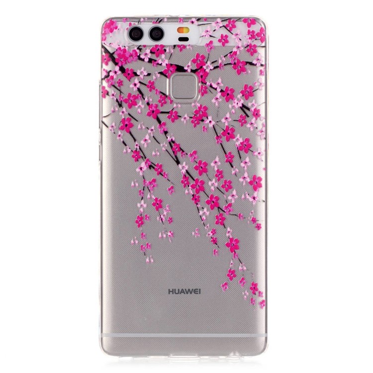 Embossment TPU Gel Shell for Huawei P9 - Vivid Flowers-1