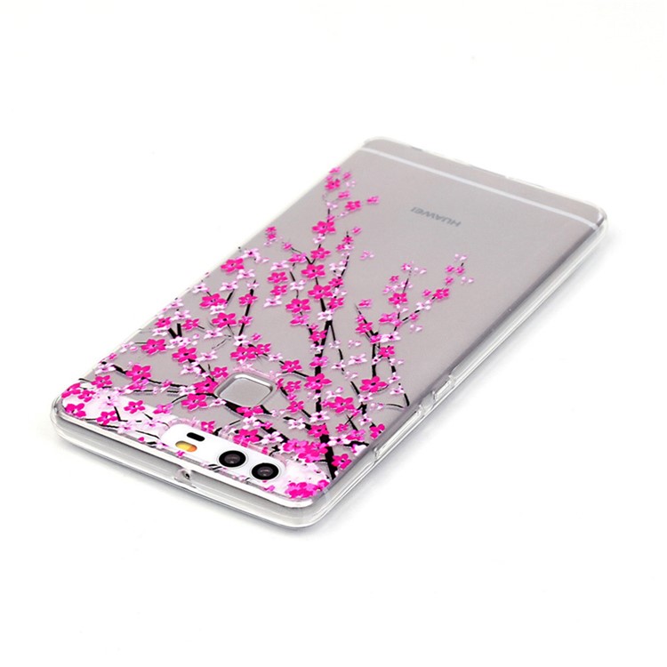 Embossment TPU Gel Shell for Huawei P9 - Vivid Flowers-4