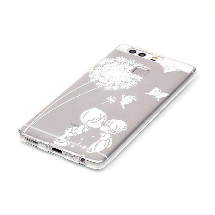 Raised TPUShell Case for Huawei P9 - Dandelion and Kissing Lover-3