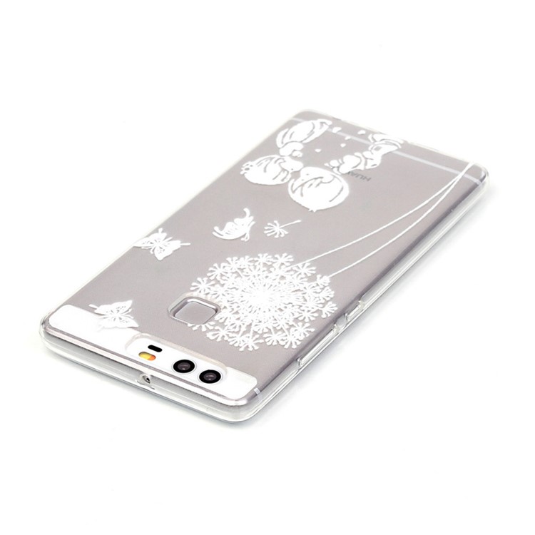 Raised TPUShell Case for Huawei P9 - Dandelion and Kissing Lover-4