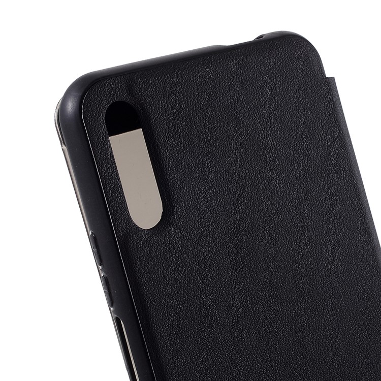 View Window Stand Leather Cell Covering for Huawei Honor 9X - Black-3