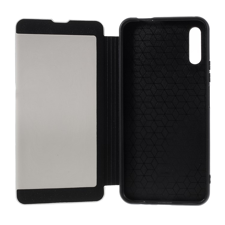 View Window Stand Leather Cell Covering for Huawei Honor 9X - Black-5