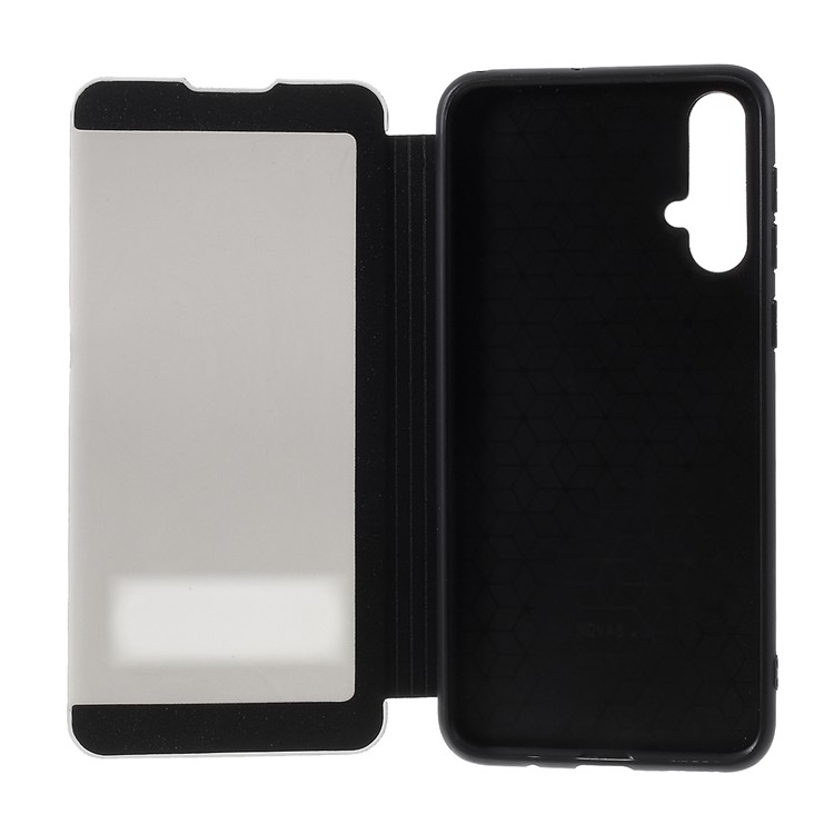 For Huawei Nova 5 / Nova 5 Pro View Window Stand Leather Casing Cover - Black-5