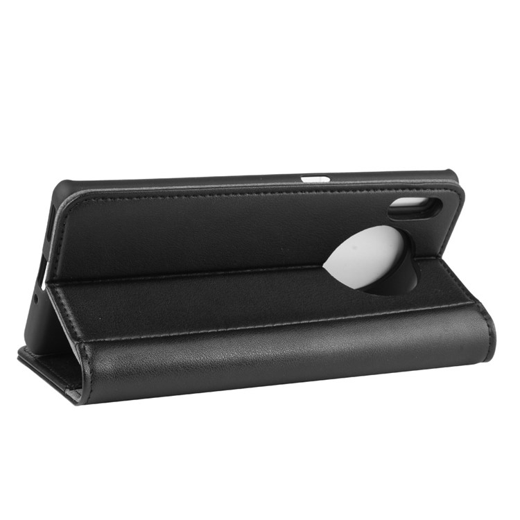 Genuine Split Leather Wallet Stand Phone Casing for Huawei Mate 30 Pro - Black-7