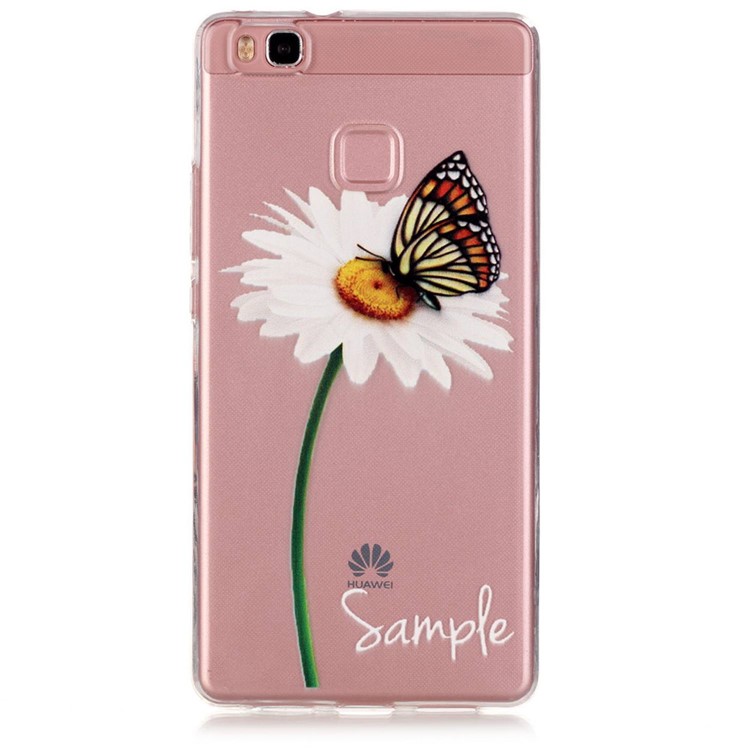 Embossed TPU Gel Case for Huawei P9 Lite / G9 Lite - Daisy and Butterfly-1