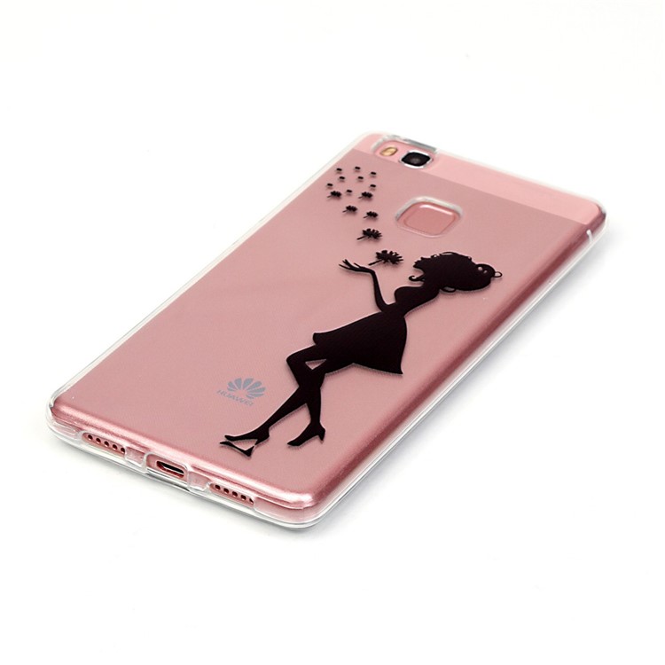 Embossed TPU Shell Case for Huawei P9 Lite / G9 Lite - Girl Blowing Dandelion-3