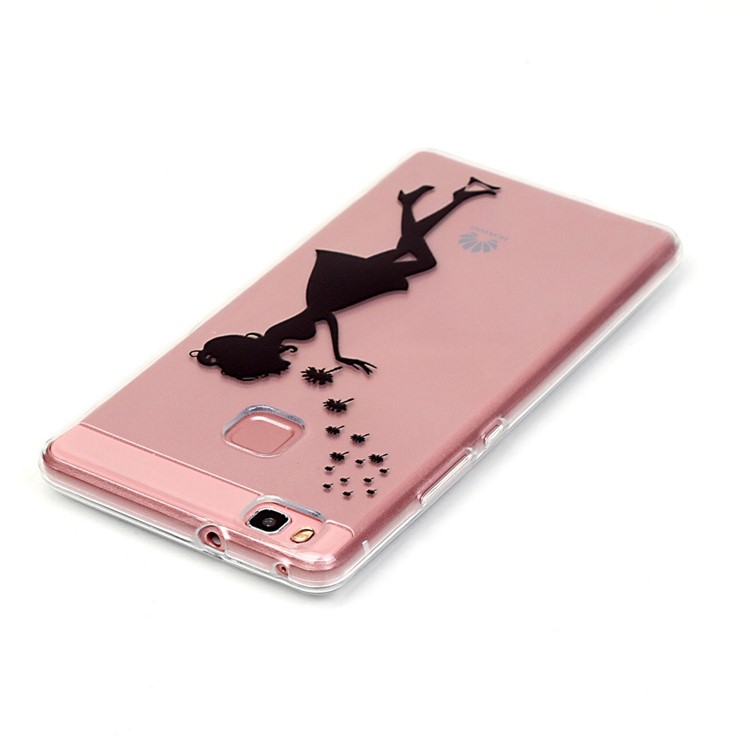 Embossed TPU Shell Case for Huawei P9 Lite / G9 Lite - Girl Blowing Dandelion-4