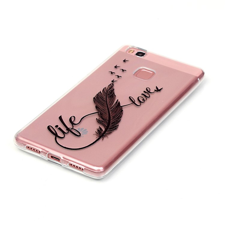 Embossed Soft TPU Gel Case for Huawei P9 Lite / G9 Lite - Feather and Birds-3