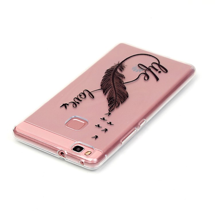 Embossed Soft TPU Gel Case for Huawei P9 Lite / G9 Lite - Feather and Birds-4