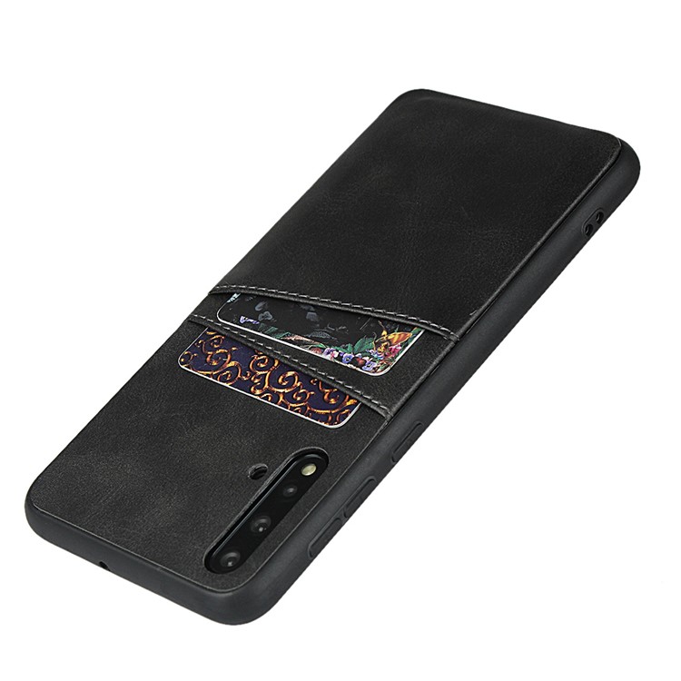 PU Leather+PC Phone Casing with Dual Card Slots Cover for Huawei nova 5 / nova 5 Pro - Black-5