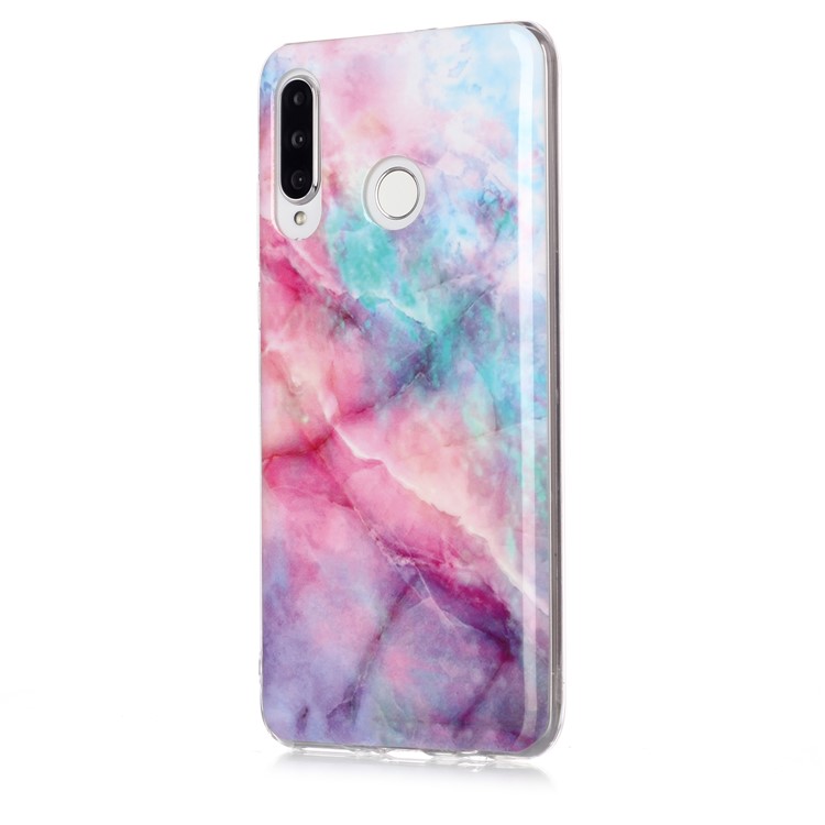 Modèle en Marbre IMD TPU Couverture Pour Huawei P30 Lite Nouvelle Édition / P30 Lite / Nova 4e - Style B-2