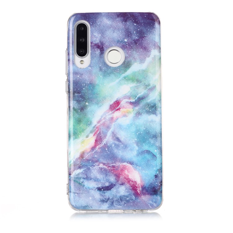 Marble Pattern IMD TPU Cover for Huawei P30 Lite New Edition/P30 Lite/nova 4e - Style C-1