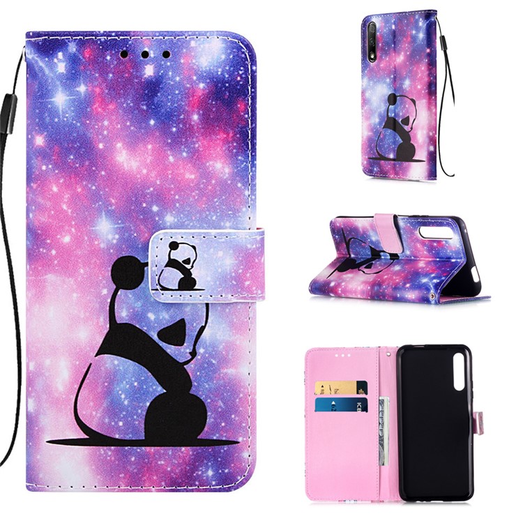 Pattern Printing Leather Wallet Case for Huawei Honor 9X / 9X Pro - Panda-1