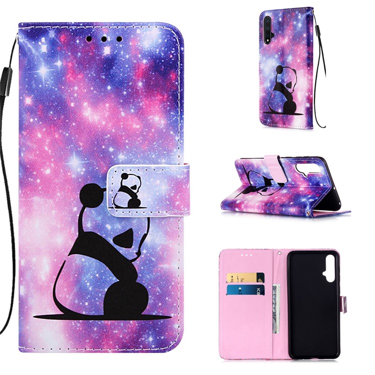 Pattern Printing PU Leather Wallet Protective Case for Huawei Nova 5 / Nova 5 Pro - Sad Panda-1