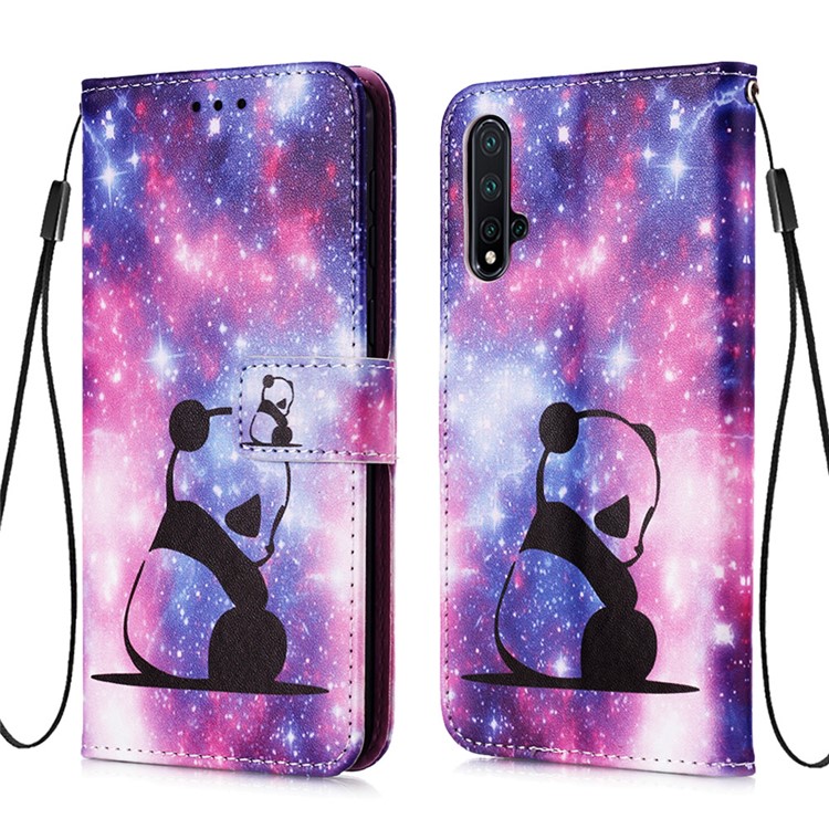 Pattern Printing PU Leather Wallet Protective Case for Huawei Nova 5 / Nova 5 Pro - Sad Panda-3