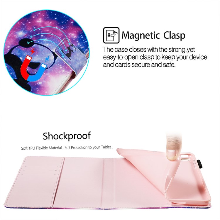 Motif Portefeuille Impression Support Coque De Recouvrement De La Tablette En Cuir Pour Huawei MediaPad M5 8 (8,4 Pouces) - Panda-6
