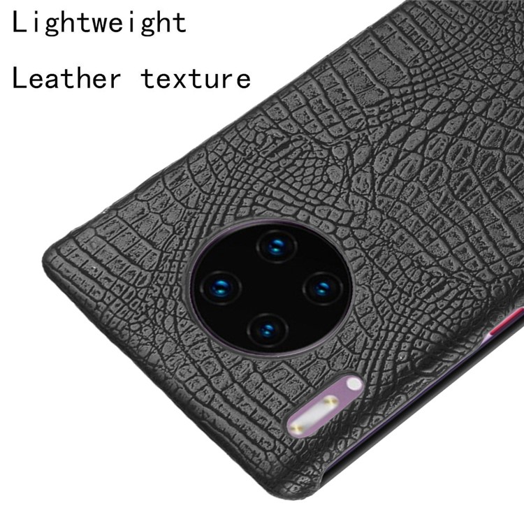 Crocodile Texture PU Leather Coated PC Back Shell for Huawei Mate 30 Pro - Black-4