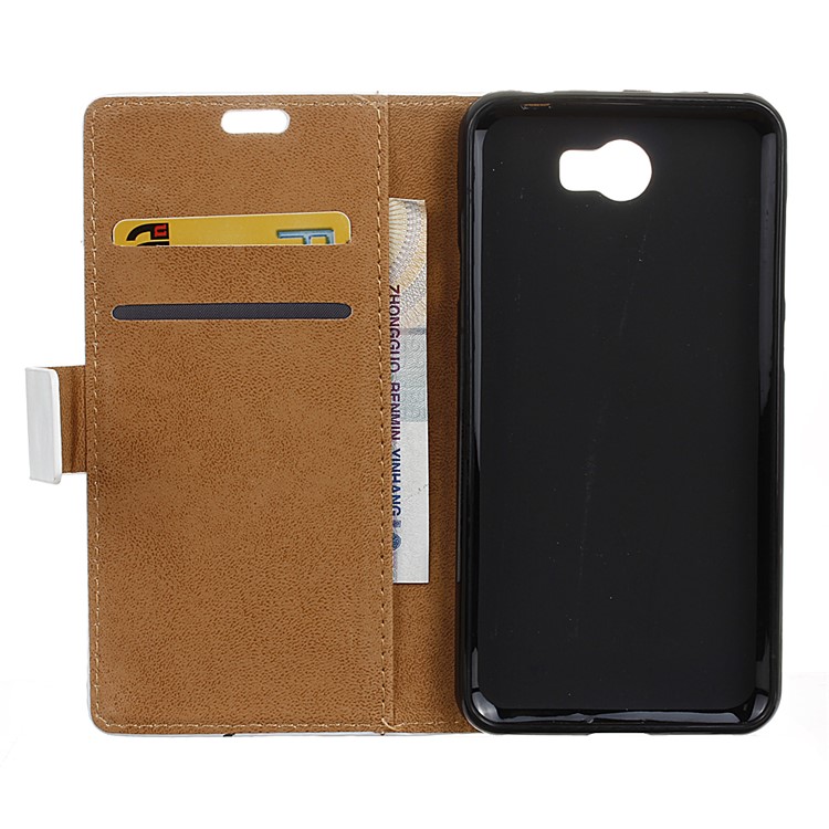 Card Holder Leather Cover for Huawei Y5II / Y5 II - Eiffel Tower and Feather-3