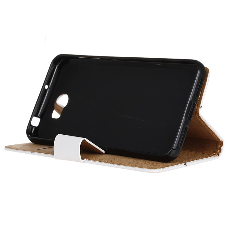 Card Holder Leather Cover for Huawei Y5II / Y5 II - Eiffel Tower and Feather-4