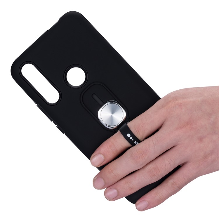 Caso Estribo Lateral PC Aperto De Dedo Híbrido TPU + Para Huawei P Z Inteligente / Y9 Nobre 2019 - Preto-5
