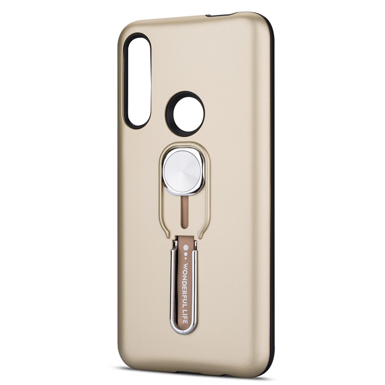Caso Estribo Lateral PC Aperto De Dedo Híbrido TPU + Para Huawei P Z Inteligente / Y9 Nobre 2019 - Ouro-2