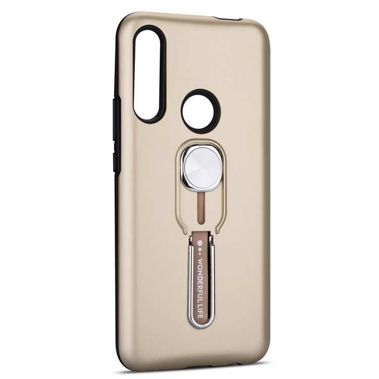 Caso Estribo Lateral PC Aperto De Dedo Híbrido TPU + Para Huawei P Z Inteligente / Y9 Nobre 2019 - Ouro-3