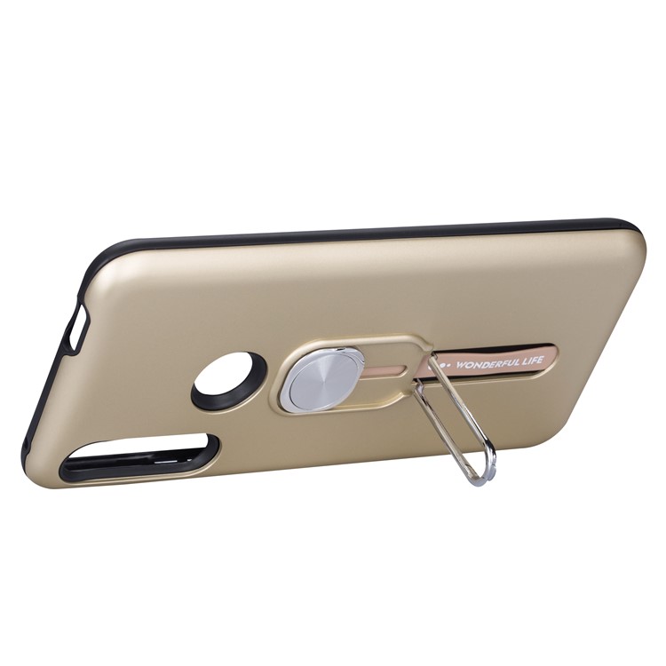 Caso Estribo Lateral PC Aperto De Dedo Híbrido TPU + Para Huawei P Z Inteligente / Y9 Nobre 2019 - Ouro-4