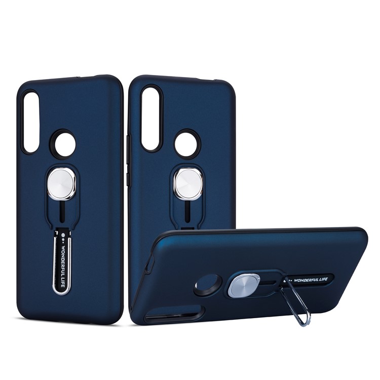 Caso Estribo Lateral PC Aperto De Dedo Híbrido TPU + Para Huawei P Z Inteligente / Y9 Nobre 2019 - Azul-1