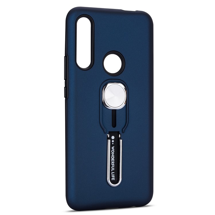 Caso Estribo Lateral PC Aperto De Dedo Híbrido TPU + Para Huawei P Z Inteligente / Y9 Nobre 2019 - Azul-3