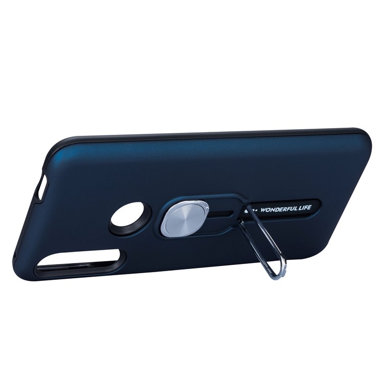 Caso Estribo Lateral PC Aperto De Dedo Híbrido TPU + Para Huawei P Z Inteligente / Y9 Nobre 2019 - Azul-4
