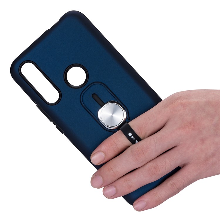 Caso Estribo Lateral PC Aperto De Dedo Híbrido TPU + Para Huawei P Z Inteligente / Y9 Nobre 2019 - Azul-5