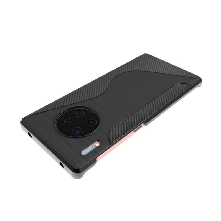 Fibra De Carbono S Em Forma De Caixa Do Telefone Escovado TPU Suave Para Huawei Companheiro 30 Pró-4