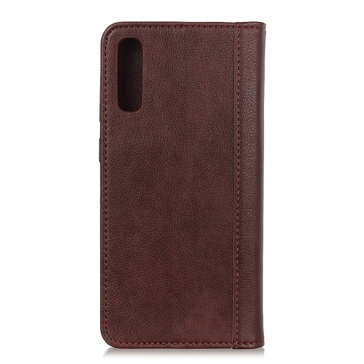 Auto-absorbed Litchi Texture Split Leather Phone Shell Casing for Huawei Honor Play 3 - Brown-7