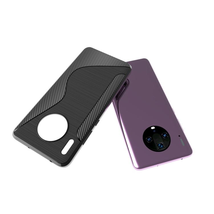 S-shape Carbon Fiber Brushed TPU Phone Cover for Huawei Mate 30-3