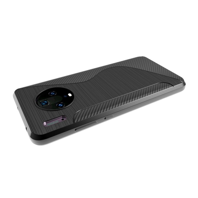 S-shape Carbon Fiber Brushed TPU Phone Cover for Huawei Mate 30-4