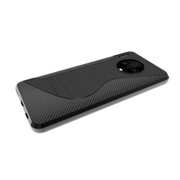 S-shape Carbon Fiber Brushed TPU Phone Cover for Huawei Mate 30-5